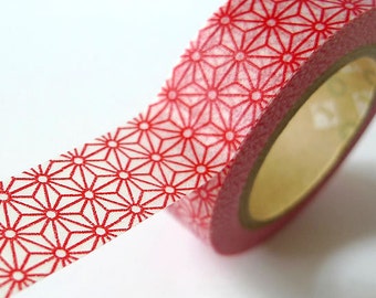 Christmas Holiday Red washi tape RED STAR Japanese Paper Tape masking tape scrapbooking 15mm