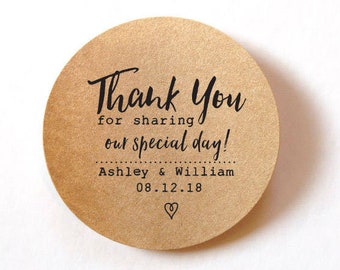 Personalized Favor Thank You Stickers wedding stickers for favors 60 ROUND Thank You Labels Stickers Wedding Favor Stickers Wedding Labels