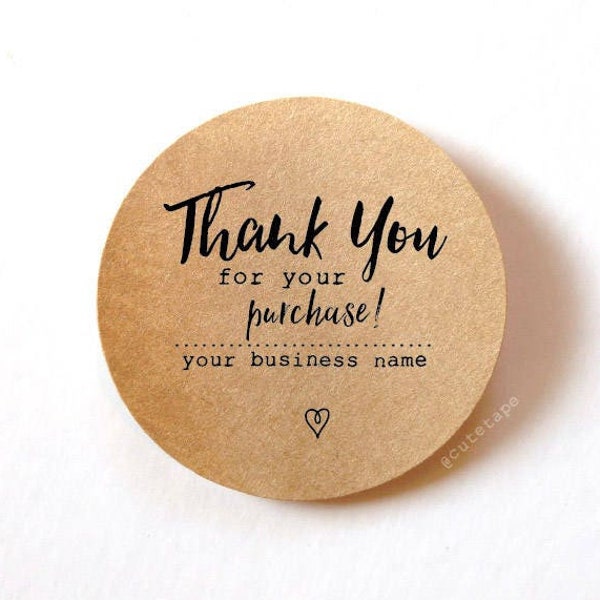 60 Thank You for your order stickers Thank You for your purchase stickers Custom stickers round stickers packaging 1.5 inch