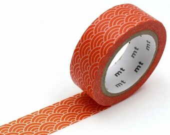 Red Wave Washi Tape Japanese masking tape pattern Ocean washi tape D475