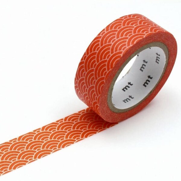 Red Wave Washi Tape Japanese masking tape pattern Ocean washi tape D475