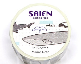 Whale Washi Tape Whale Decor Animal Scrapbooking Journaling Planner Supplies Stationery