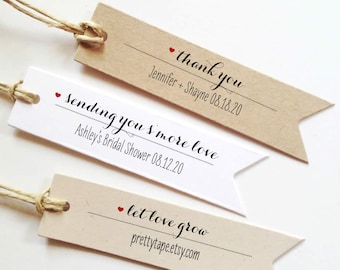 Etiquetas de favor de boda Etiquetas de agradecimiento de boda Etiquetas de boda Etiqueta de regalo personalizada Etiquetas personalizadas Etiqueta de despedida de soltera Etiqueta personalizada Etiqueta Smore pttag01