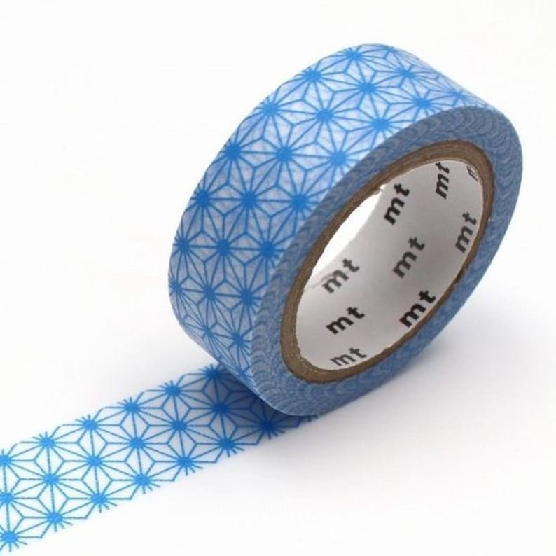 Blue Star Washi Tape Geometric Art Journaling, Scrapbooking, Planner Supplies, MT Japanese Masking Tape image 1