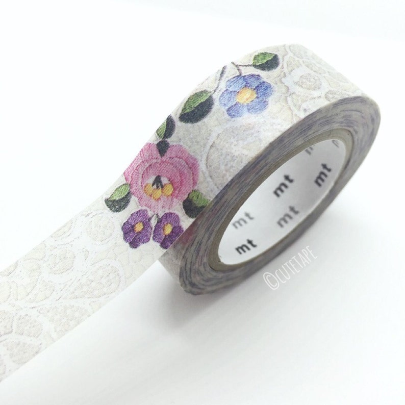 Flowers Washi Tape Floral Lace Washi Tape Pretty Floral Etsy
