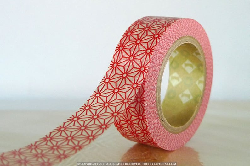 Christmas Holiday Red washi tape RED STAR Japanese Paper Tape masking tape scrapbooking 15mm image 3