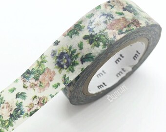 Botanical flower Washi tape floral Washi Tape pretty tape, scrapbooking, planner accessories, journaling supplies, botanist gift