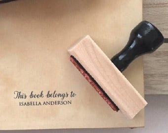 This book belongs to stamp, book lover gift, library stamps for teachers, custom book stamps personalized, bookplate stamp #PT28