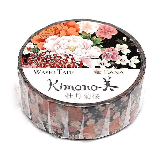 Dark Floral Washi Tape