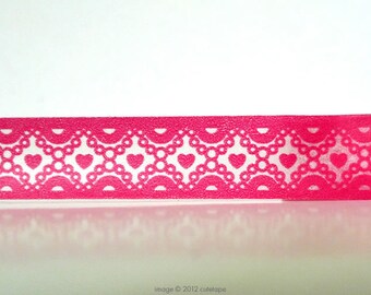 Pink Pearl Hearts Washi Tape (Chugoku) - gift packaging or card making