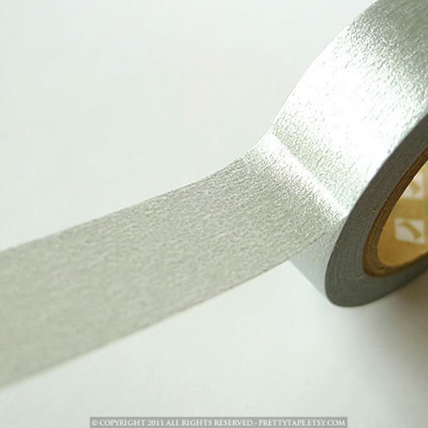 Silver Washi Tape silver Solid SILVER tape 15mmx7m masking tape perfect for wedding decorations and paper crafts