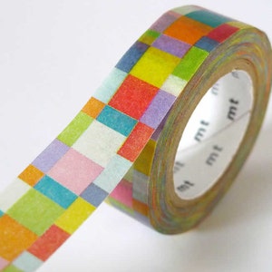 Bright Mosaic Washi Tape colorful washi tape mosaic tile tape 15mmx7m planner tape planner supplies DIY craft tape Pretty Tape image 2