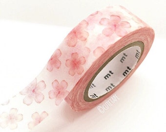 Floral washi tape Pink cherry blossom washi tape Pretty tape flower masking tape journaling, scrapbooking, planner supplies 15mmx7m PT-EX85