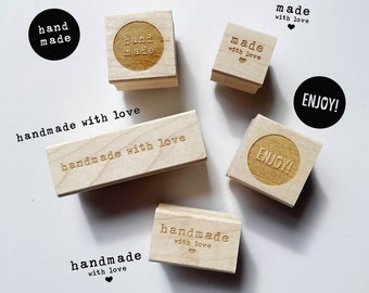 Handmade Rubber Stamps Made With Love Stamp Heart Stamp Wooden Rubber Stamp Handmade Stamps #PT28