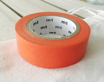 Solid Carrot Orange Washi Tape Japanese Carrot Orange masking tape 15mmx7m (187) - PrettyTape