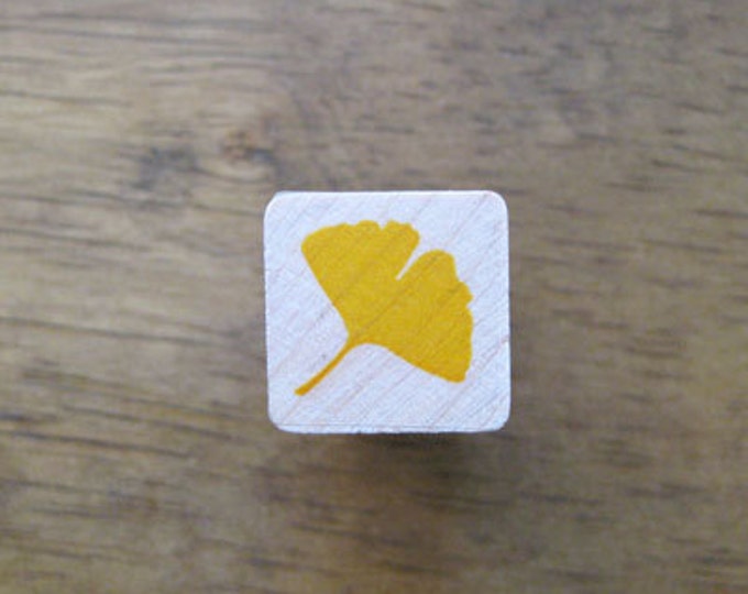 Ginkgo Rubber Stamp Mini Ginkgo Leaf Stamp Craft Rubber Stamp Etsy
