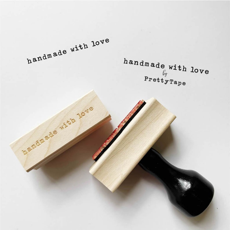 Handmade With Love Stamp Typewriter Custom Handmade With Love Wooden Stamp personalized rubber stamp #PT28 bild 1
