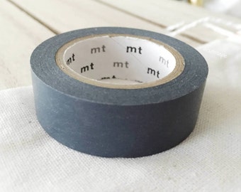 Solid Dark Gray Washi Tape Japanese Dark Gray masking tape (199) - PrettyTape