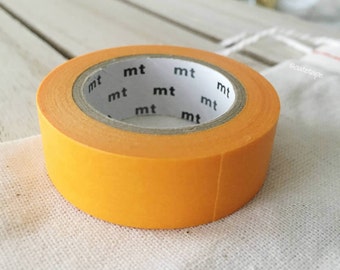 Solid Sunflower Yellow Orange Washi Tape, Japanese Sunflower yellow Orange masking tape 15mmx7m (194) - PrettyTape