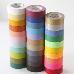 MT Solid Washi Tape Japanese Washi Tape Vibrant Scrapbooking Journaling Planner Supplies Decorative Masking Tape image 3