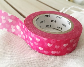 Japanese pink heart washi tape masking tape - baby shower decoration Pretty Tape 15mmx7m