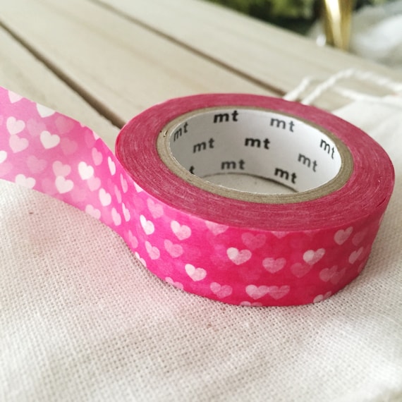 Japanese pink heart washi tape masking tape - baby shower decoration Pretty  Tape 15mmx7m