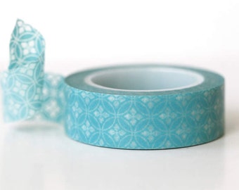 Aqua Circle Petal Washi Tape