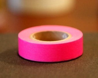 Bright PINK Washi Tape Japanese 15mmx7m organization, journaling, mixed media, collage, mt tape hot pink tape PrettyTape pink masking tape