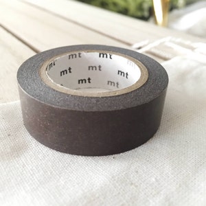 Solid brown Washi Tape, Japanese dark brown masking tape, scrapbooking, crafters gift, journaling supplies, 15mmx7m (203) - PrettyTape