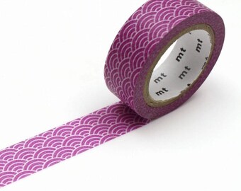 Purple Wave Washi Tape Japanese masking tape pattern Ocean washi tape for gift wrap, scrapbooking, journaling, planner decorating D474