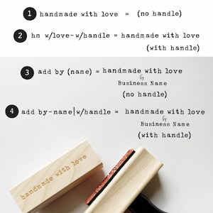 Handmade With Love Stamp Typewriter Custom Handmade With Love Wooden Stamp personalized rubber stamp PT28 image 2