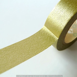 Gold washi tape gold tape, journaling, planner tape, gift wrap Solid GOLD tape 15mmx7m Japanese MT masking tape image 2