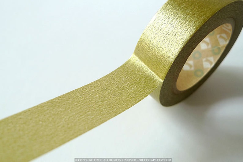 Gold washi tape gold tape, journaling, planner tape, gift wrap Solid GOLD tape 15mmx7m Japanese MT masking tape image 2