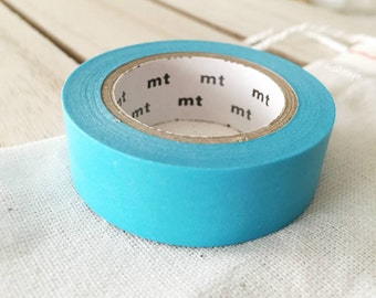 Solid water blue Washi Tape Japanese water blue masking tape  (192) - PrettyTape