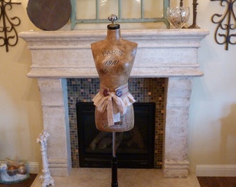 Vintage Inspired Dress Form Mannequin French Paris Art   Free Shipping/Layaway Available