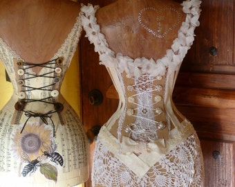 Vintage Inspired Dress Form Mannequin Wasp Waist Fashion Designer Ballet Lace Keepsake Corset Free Ship & Layaway Available