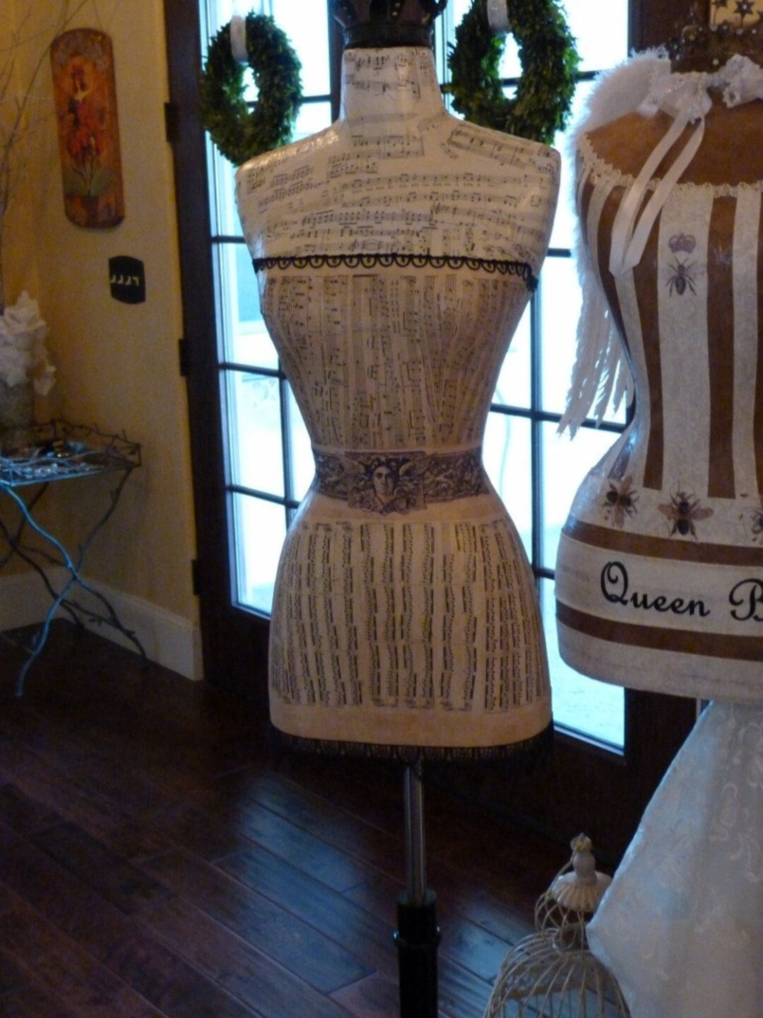 Vintage Inspired Dress Form Mannequin Sheet Music Butterfly Fashion ...