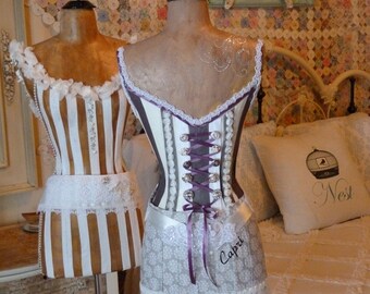 Vintage Inspired Dress Form Mannequin Shades Of Gray Corset Custom Layaway Available Free Shipping