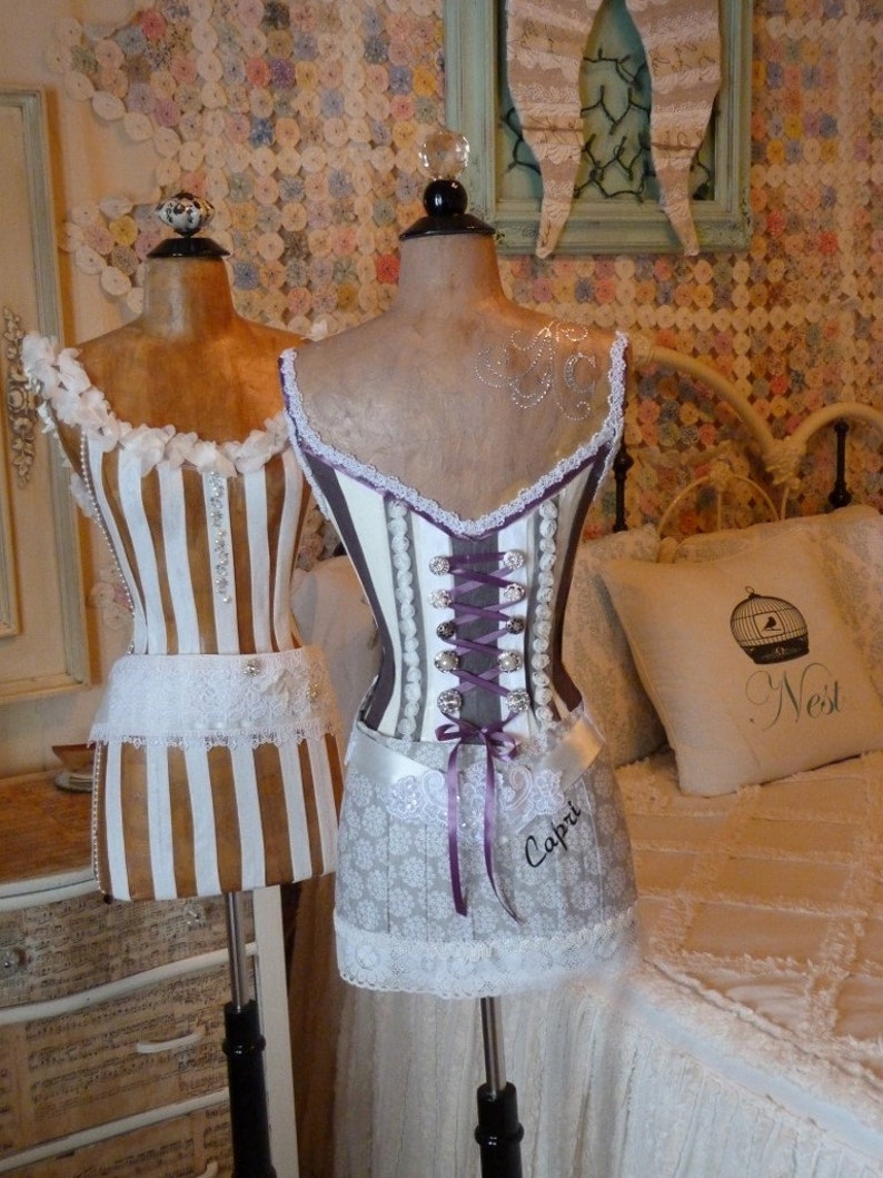 Vintage Inspired Dress Form Mannequin Shades of Gray Corset Etsy