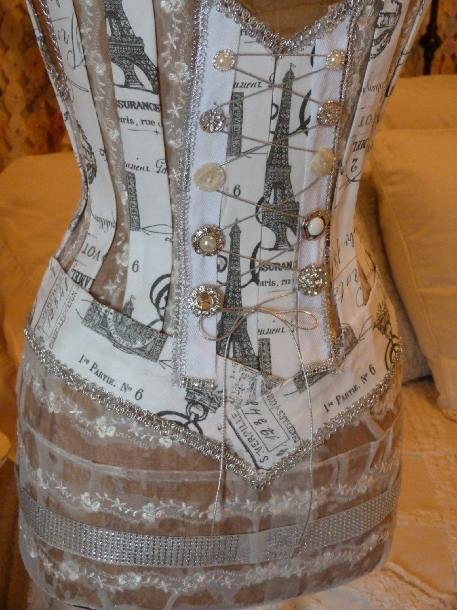 Vintage Inspired French Paris Dress Form Mannequin Gray and | Etsy