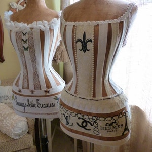 Vintage Inspired Dress Form Mannequin Wasp Waist Paris Fashion Designer Custom Listing For Kim image 3