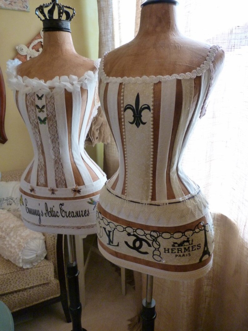 Vintage Inspired Dress Form Mannequin Wasp Waist Paris Fashion Designer Custom Listing For Kim image 3