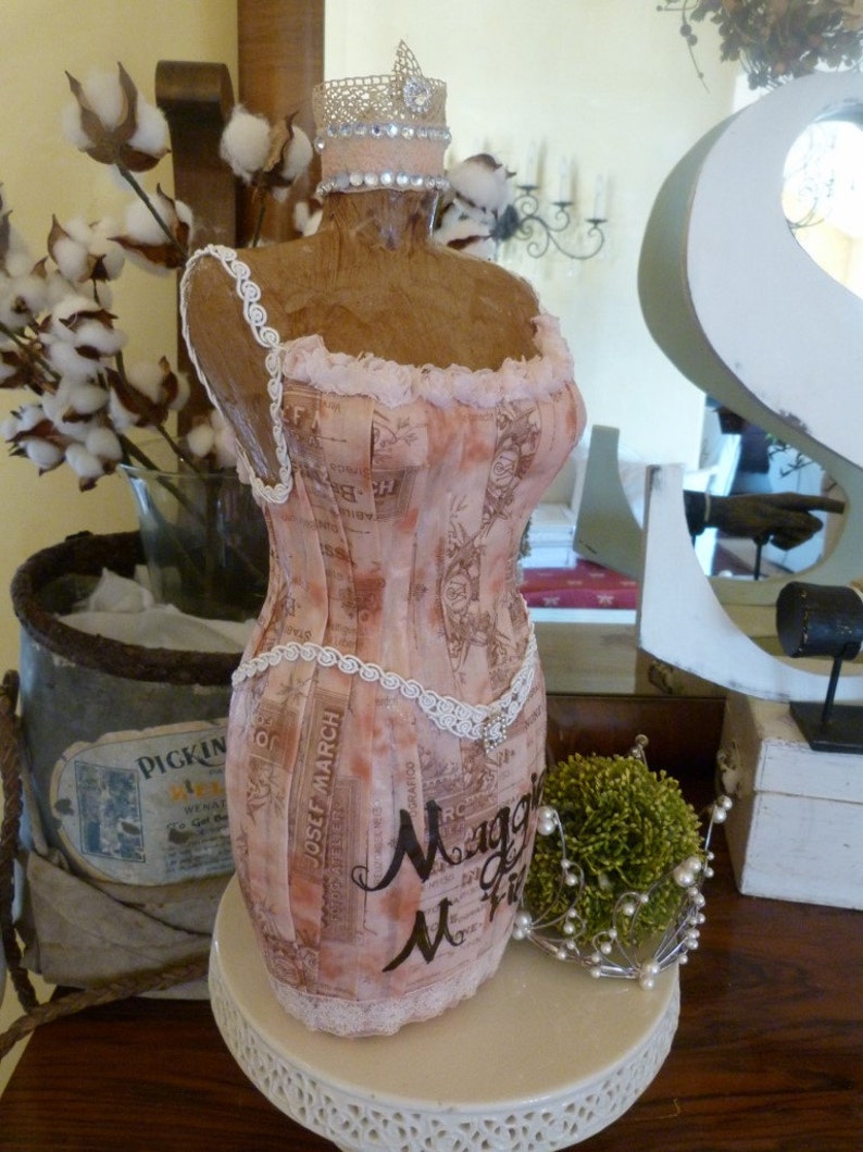 Vintage Inspired Tabletop Dress Form Mannequin Angel Wings Etsy