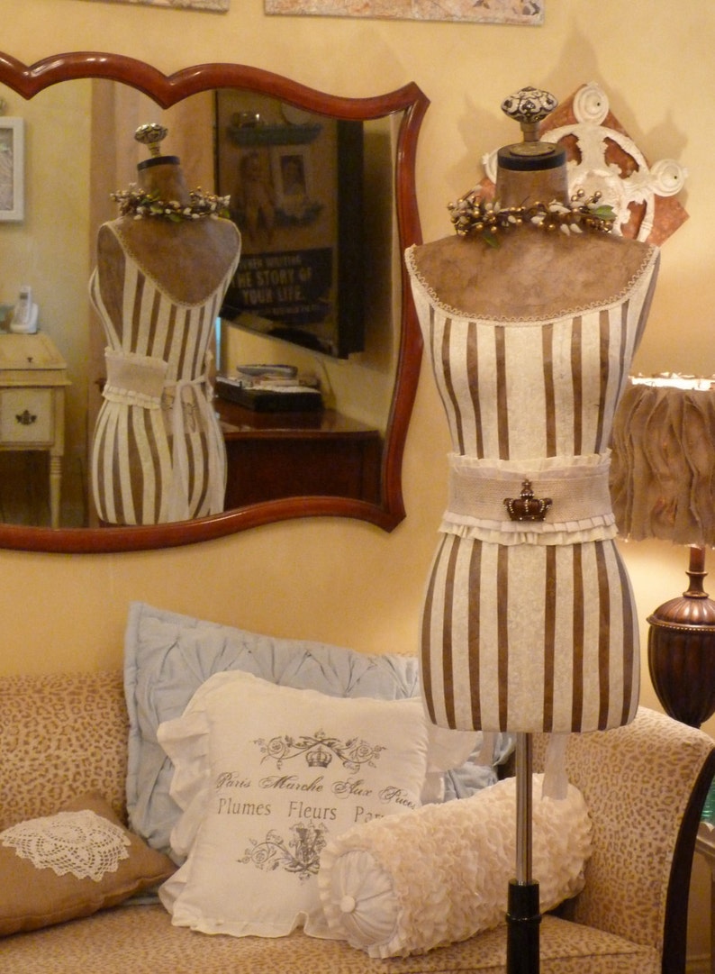 Vintage Inspired Dress Form Mannequin With Crown Belt FREE SHIP & LAYAWAY image 1