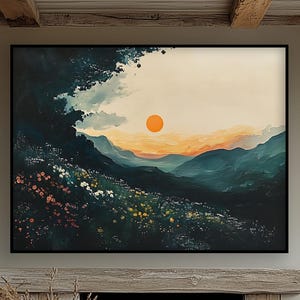Abstract Mountain Landscape, 100% Hand Painted, Textured, Oil Painting, Wall Decor, Original Oil Painting Artwork for Modern Home or Office