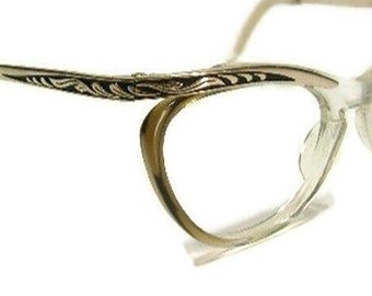 Vintage 1950s 60s Rhinestone Cat Eye Frames Eyeglasses  display picture 3