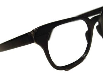 Vintage Black Horn Rim Eyeglasses Frame Tura Shelf #205