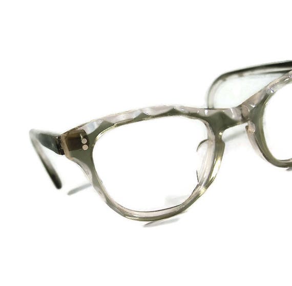 Vintage 50s Women's Olive HornRim Cateye Eyeglasse