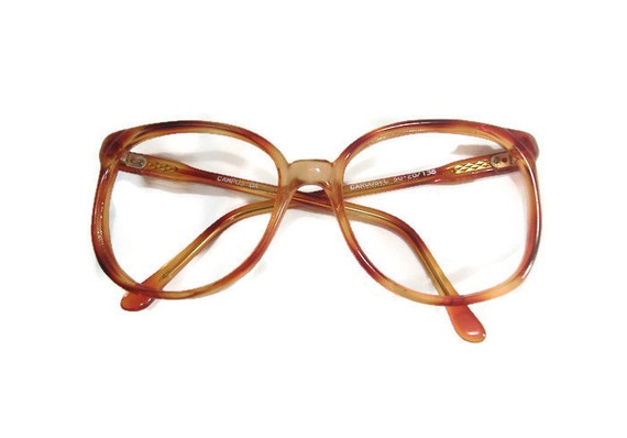 Vintage 80s Big Lens Red Tortoise HornRim Cateye … - image 2