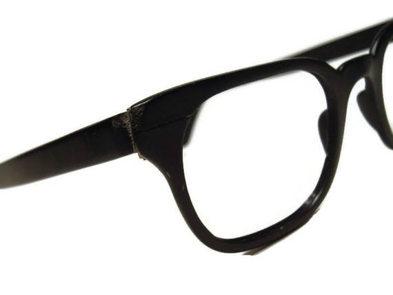 Vintage Black Horn Rim Eyeglasses Frame Tura Shel… - image 1